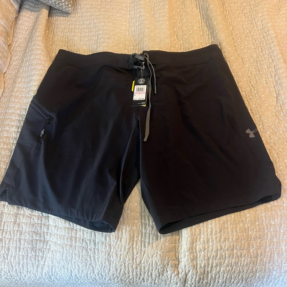 Under Armour Men's black swim trunks